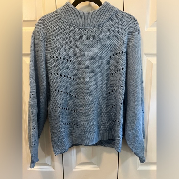 Blue Eyelet Sweater - Picture 1 of 4
